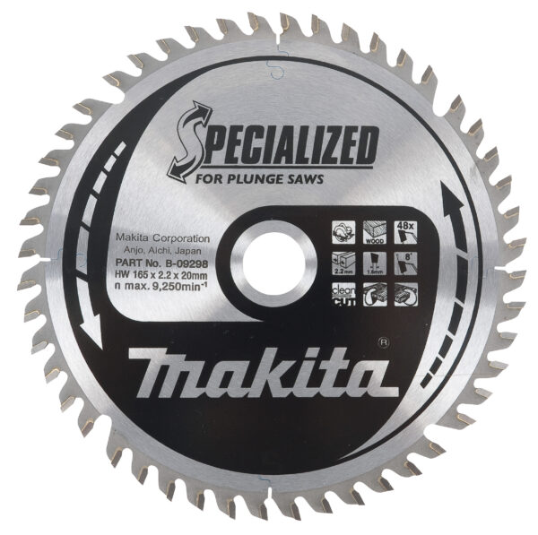 Circular saw blade, Specialized T.C.T, 165 x 20 mm, 48 T | B-09298