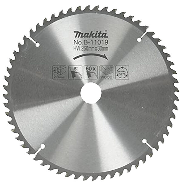 Circular Saw Blade, Standard T.C.T, 260 x30 mm, 60 T, Wood / General Purpose | B-11019