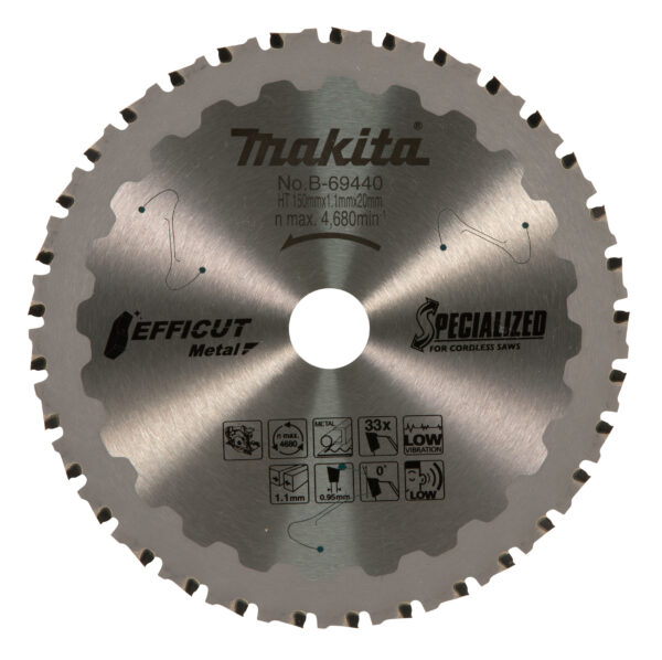 Circular saw blade, Efficut T.C.T, 150 x 20 mm, 33 T, Metal | B-69440