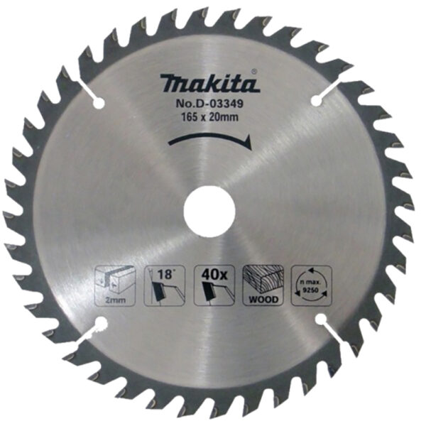 Circular saw blade, Standard T.C.T, 165 x 20 mm, 40 T | D-03349