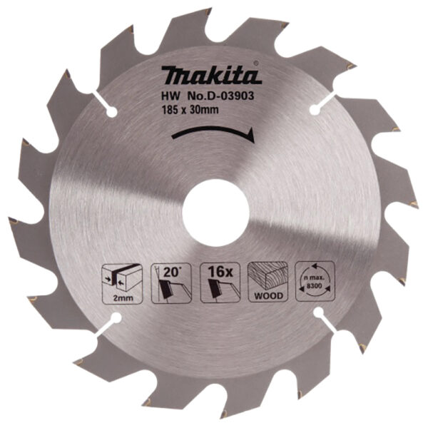 Circular saw blade, Standard T.C.T, 185 x 30 mm, 16 T | D-03903