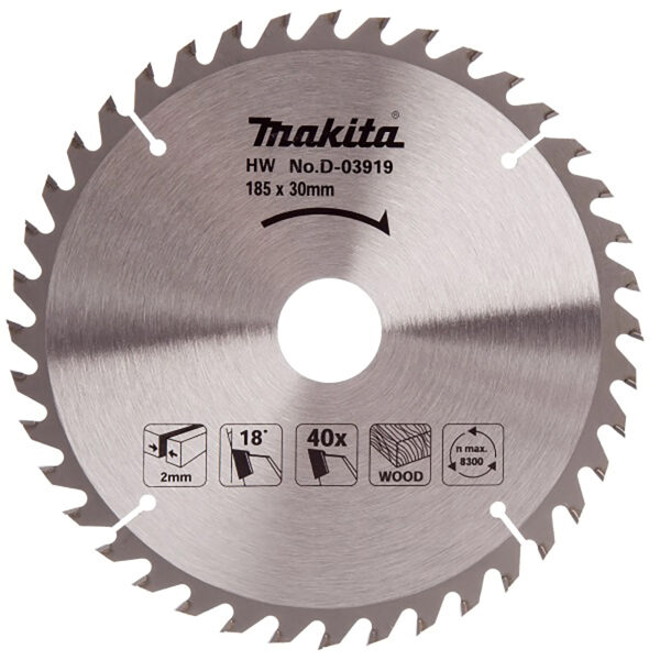 Circular saw blade, Standard T.C.T, 185 x 30 mm, 40 T | D-03919