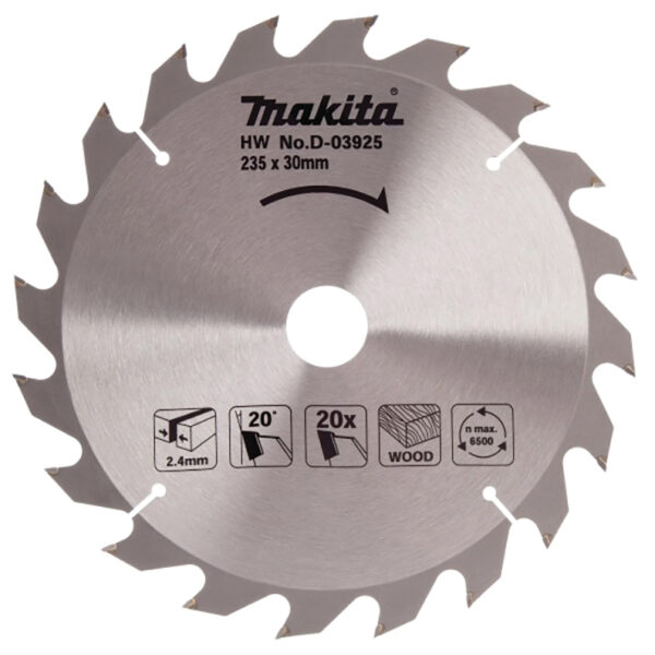 Circular saw blade, Standard T.C.T, 235 x 30 mm, 20 T | D-03925