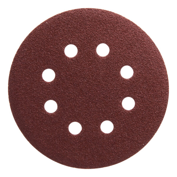 Abrasive paper set for random orbit sander, 125 mm, 8 holes, Hook & Loop, 20 pcs | D-77229