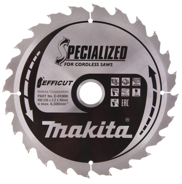 Circular saw blade, Efficut T.C.T, 235 x 30 mm, 24 T | E-01909